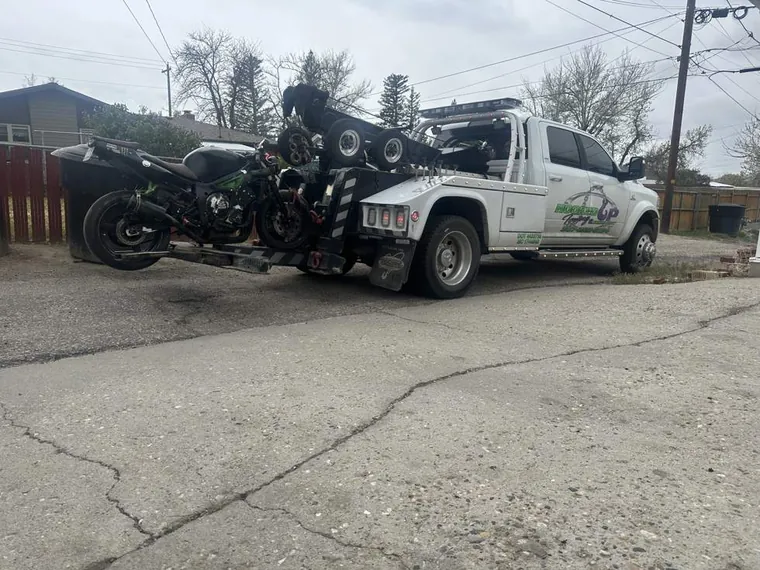 Motorcycle towing service in Casper Wyoming by Hooked Up Towing